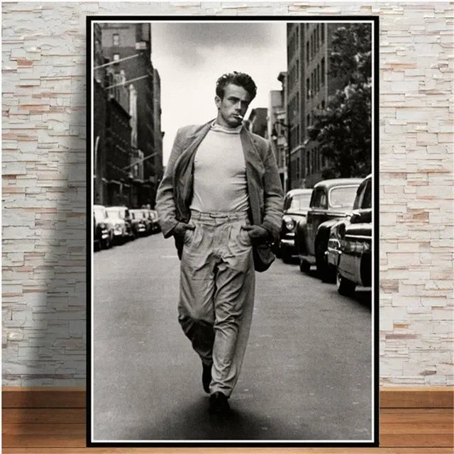 Scandinavian Minimalist Wall Art James Dean Movie Actor HD Canvas Painting Poster Print Home Bedroom Living Room Decoration Peaceful Pleasures Health and Wellness 2 50x70cm Unframed