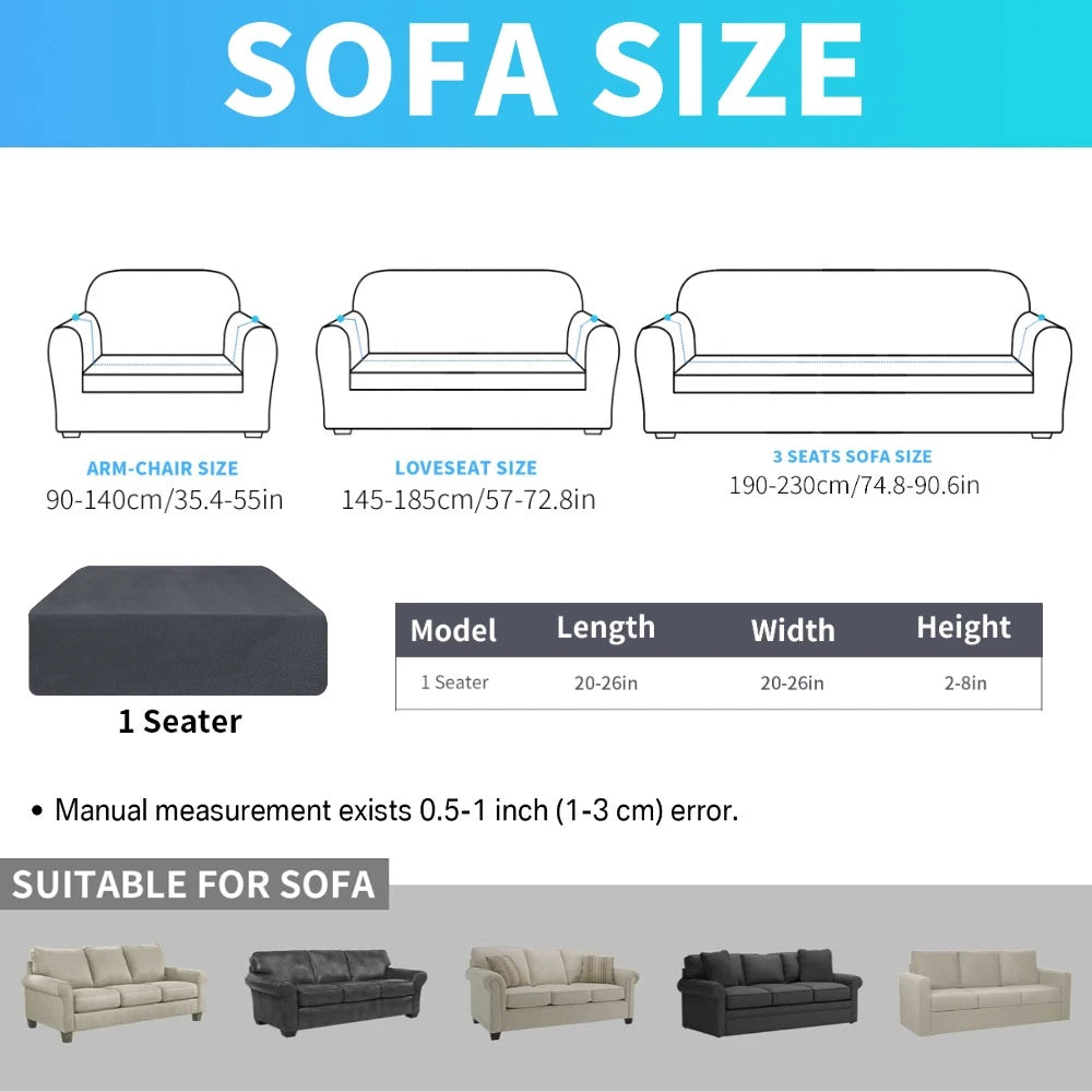 Luxury Velvet Stretch Sofa Covers Cushion Cover Modern Plush Couch Sofa Slipcovers 1/2/3 Seater Furniture Protector for Kids Pet Peaceful Pleasures Health and Wellness