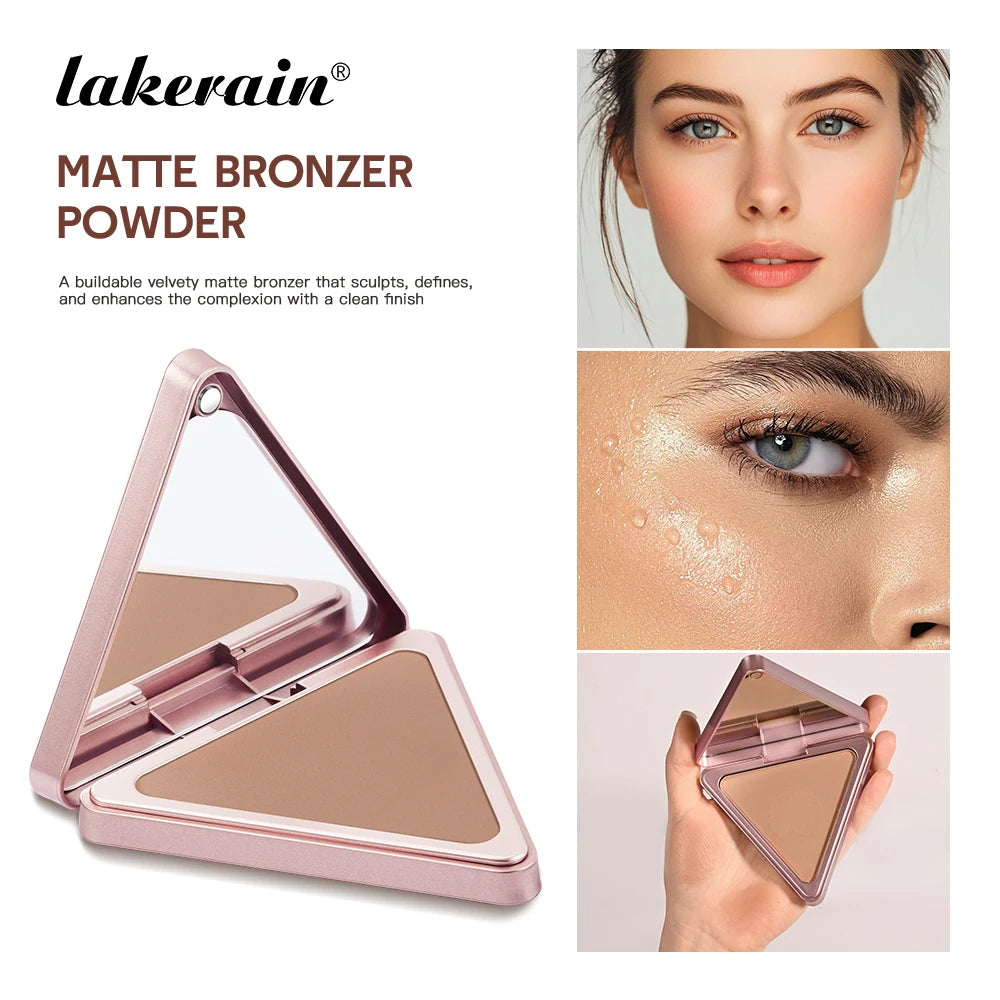 Lakerain Matte Bronzer Powder Long Lasting Makeup Effect Waterproof Sweatproof Setting Powder Oil Control Bronzer Face Makeup Peaceful Pleasures Health and Wellness