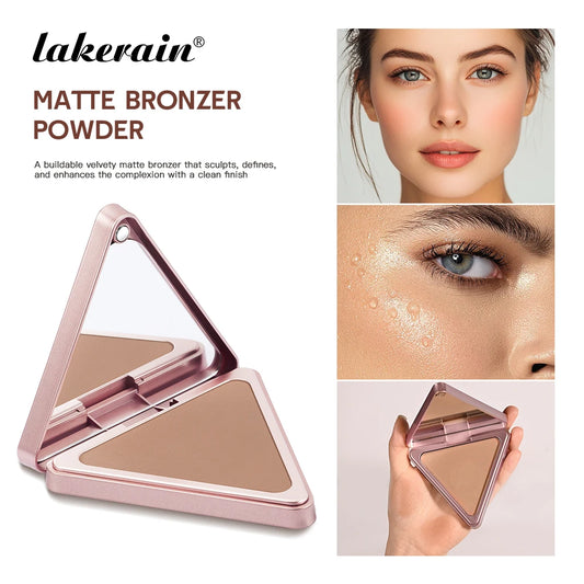 Lakerain Matte Bronzer Powder Long Lasting Makeup Effect Waterproof Sweatproof Setting Powder Oil Control Bronzer Face Makeup Peaceful Pleasures Health and Wellness