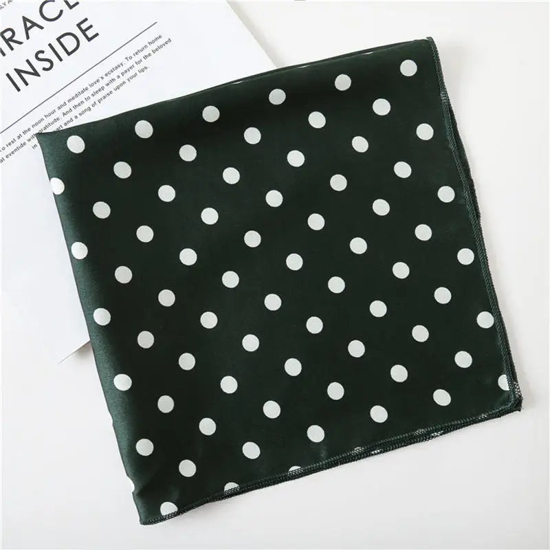 Leopard Print Polka Dot Square Scarf Small Scarf for Bag Decoration Collar Headband Spring Summer Fashion Accessories Peaceful Pleasures Health and Wellness dark green 2pcs