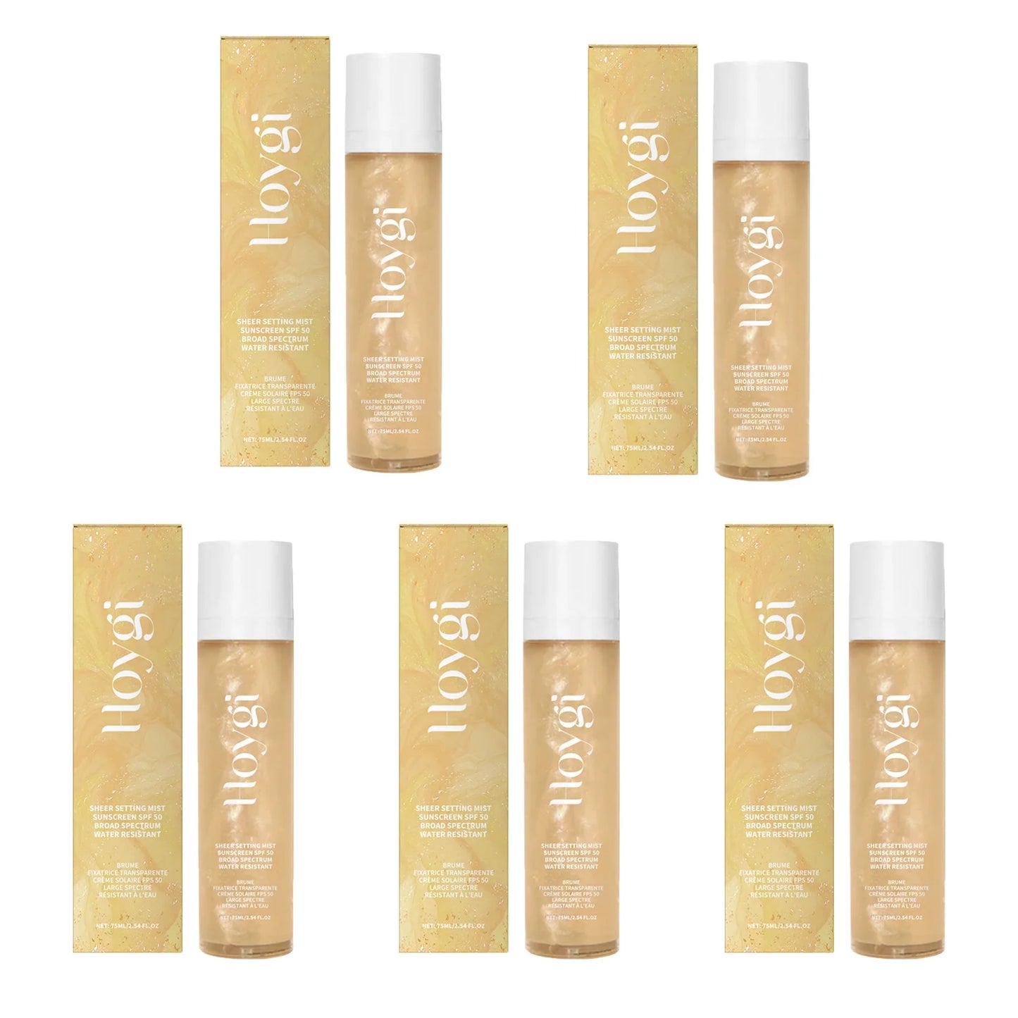 SPF 50+ Makeup Setting Spray – Oil Control & UV Protection Peaceful Pleasures Health and Wellness 5 x 75ml Boxed