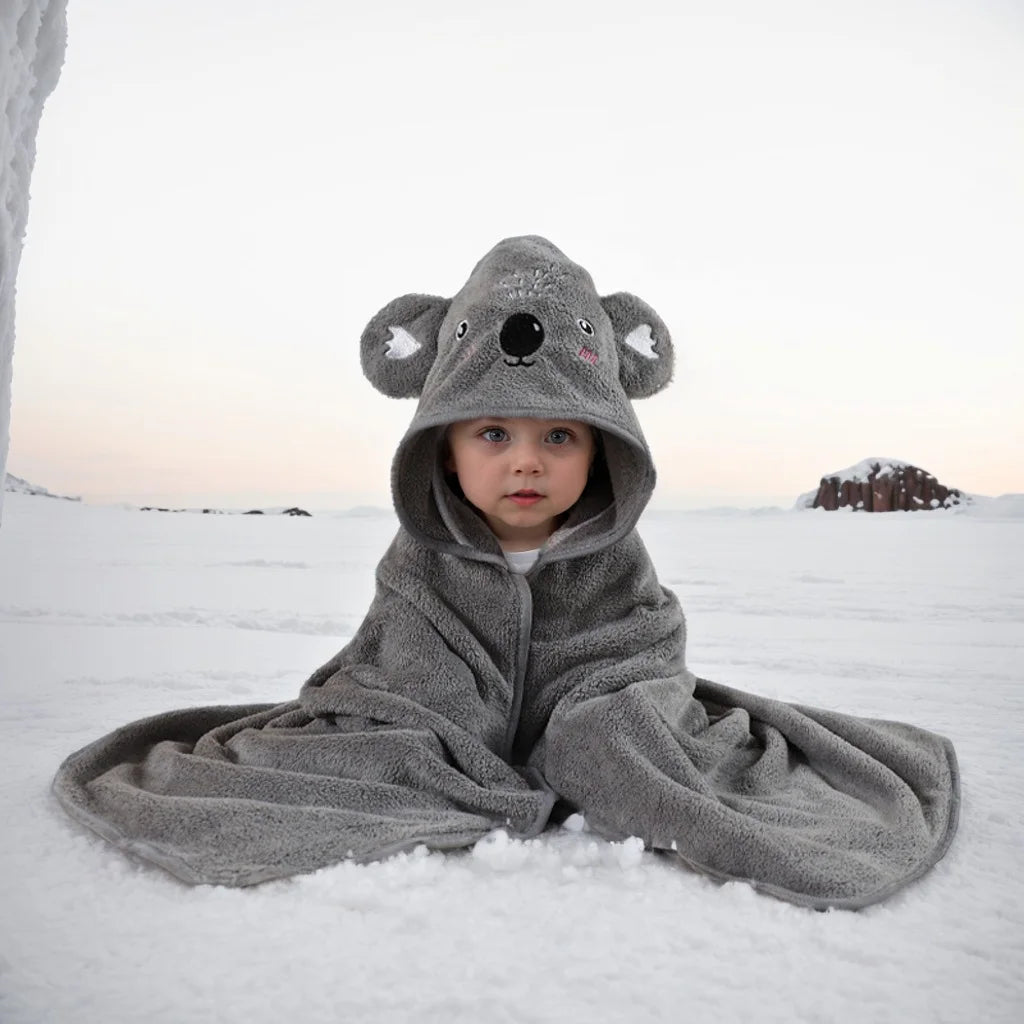 Cartoon Hooded Baby Bath Towel & Swaddle Wrap | Newborn 0-1Y