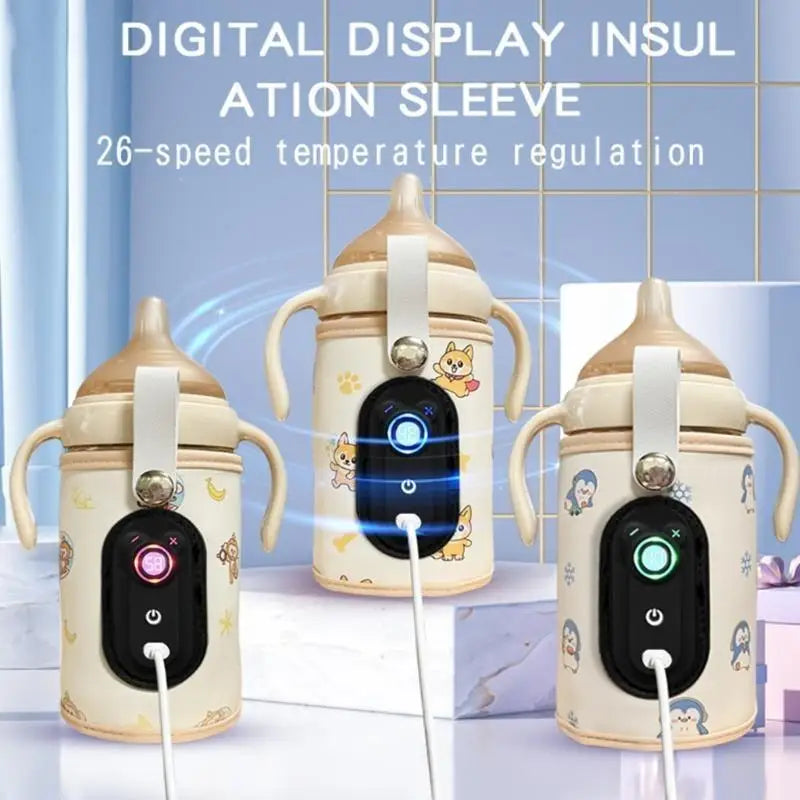 USB Portable Baby Bottle Warmer | 21 Temps, LCD, Travel-Ready