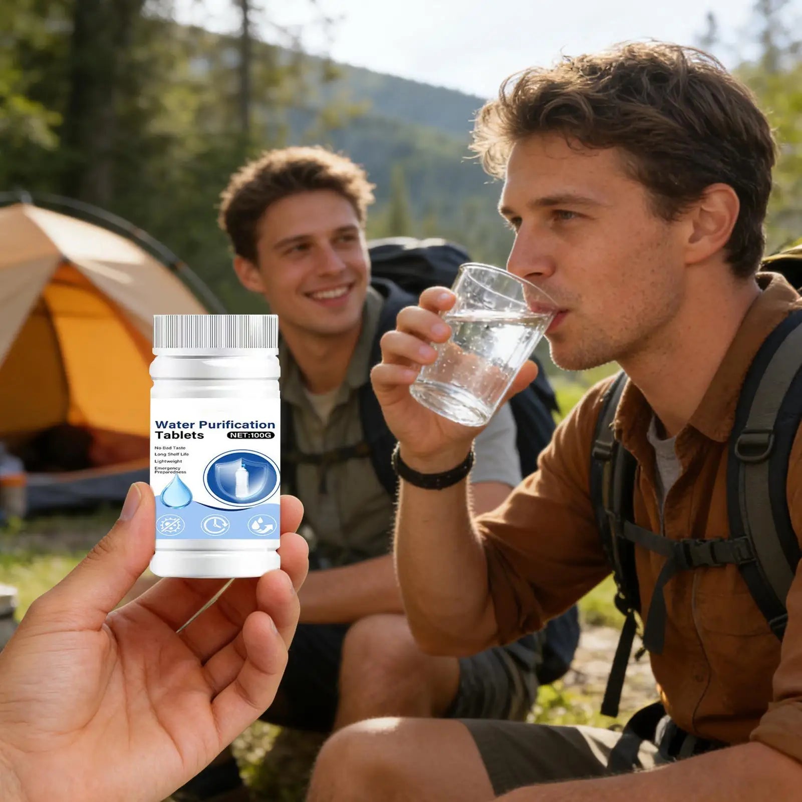 Water Purification Tablets Fast Dissolving Portable Effective Safe Drinking Water Solution For Outdoor Hiking Camping Backpack Peaceful Pleasures Health and Wellness