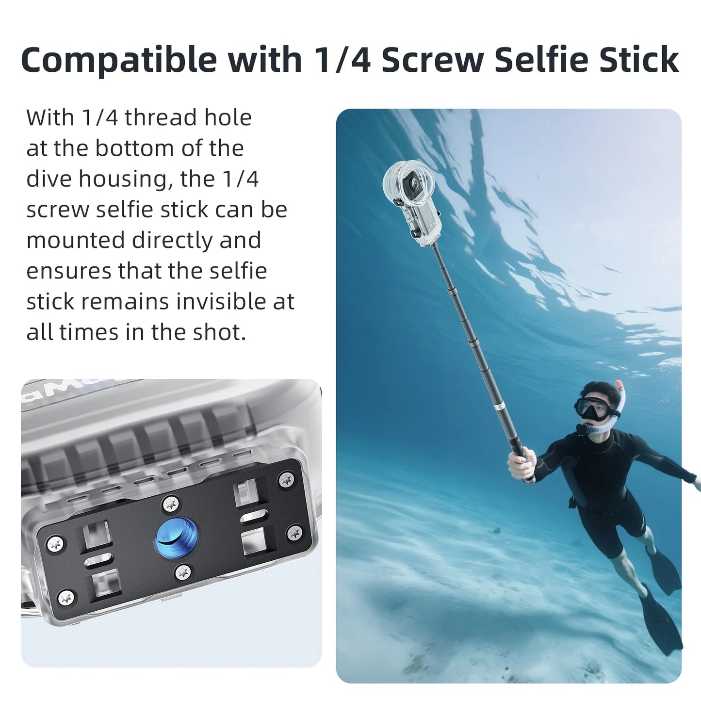 60m Deep Waterproof Sturdy Case High Quality Seals Dive Case For Insta360 X5 Quick Release Full Stealth Dive Case Accessories Peaceful Pleasures Health and Wellness