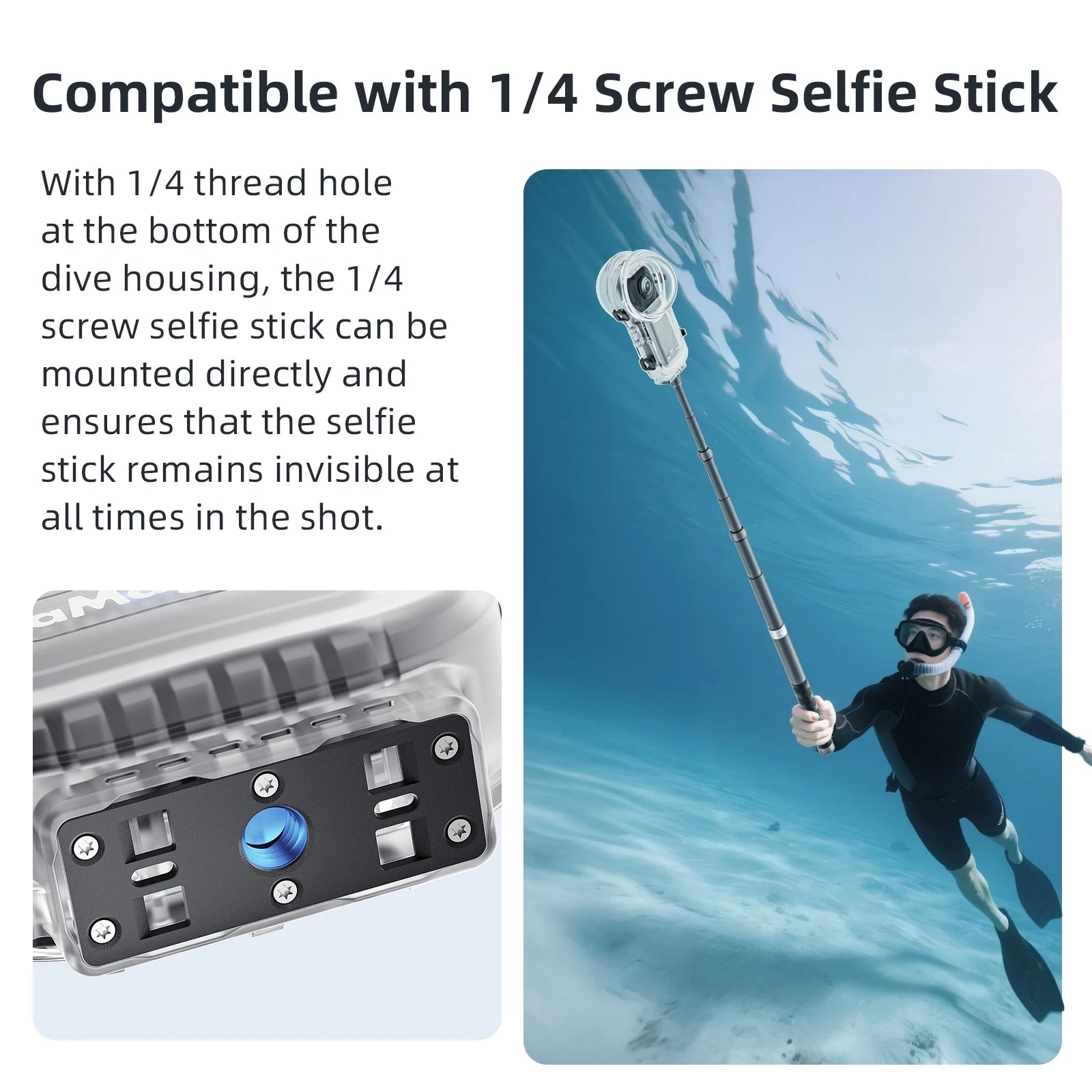 60m Deep Waterproof Sturdy Case High Quality Seals Dive Case For Insta360 X5 Quick Release Full Stealth Dive Case Accessories Peaceful Pleasures Health and Wellness