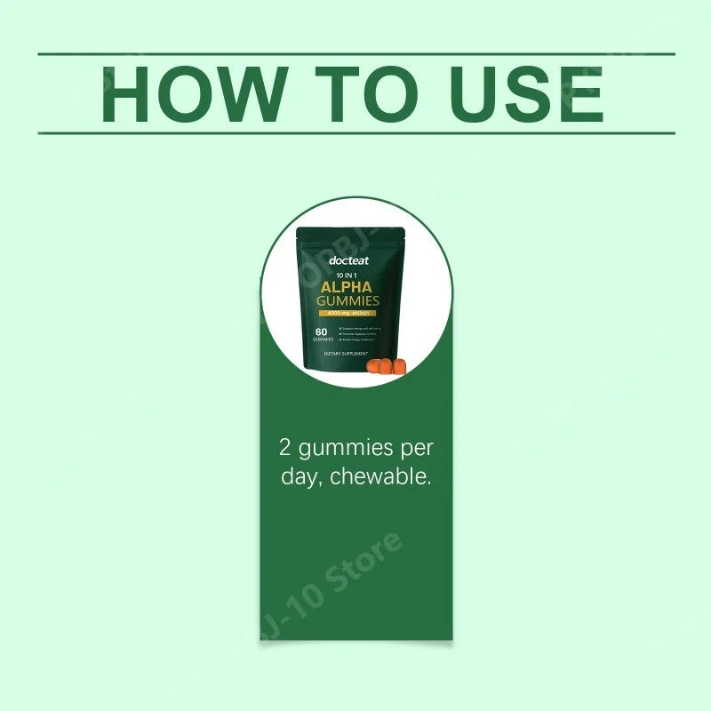 Docteat 10-in-1 ALPHA Gummies – Shilajit, Ashwagandha & Maca