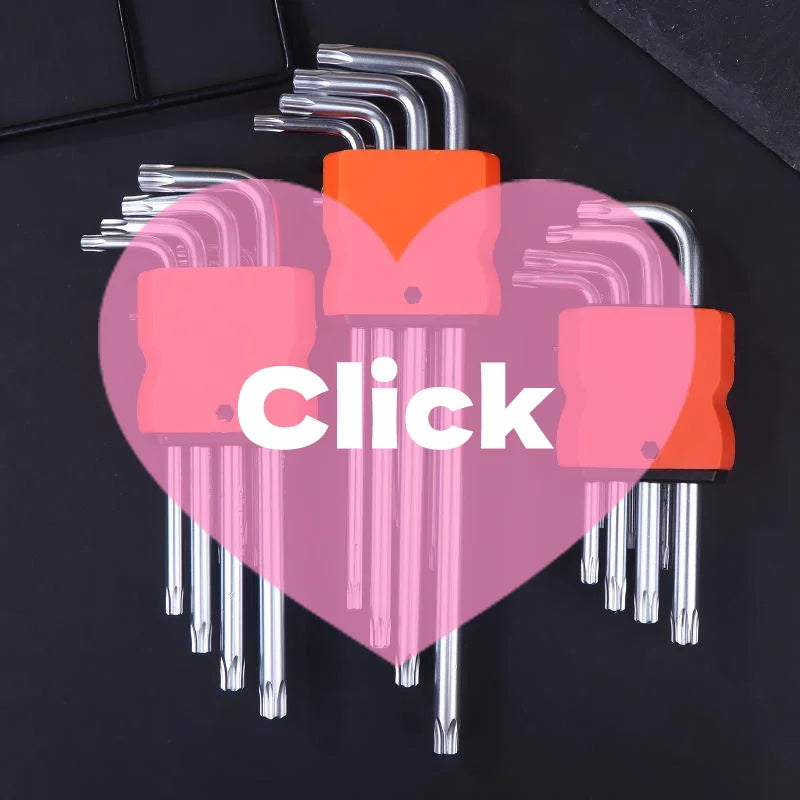 9-Piece Torx Star Wrench Set – Dual-End L-Shape Allen Keys