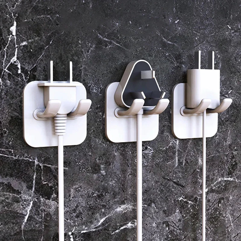 Flush-Free Wall Organizer Hooks – Plug & Cable Storage 1–5 PCS Wall Organizer Hooks Peaceful Pleasures Health and Wellness