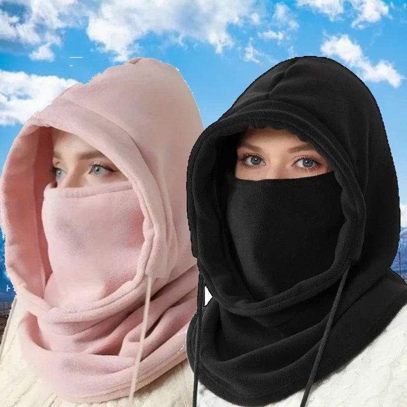 Winter Balaclava Knit Hood – Windproof Drawstring Mask Unisex