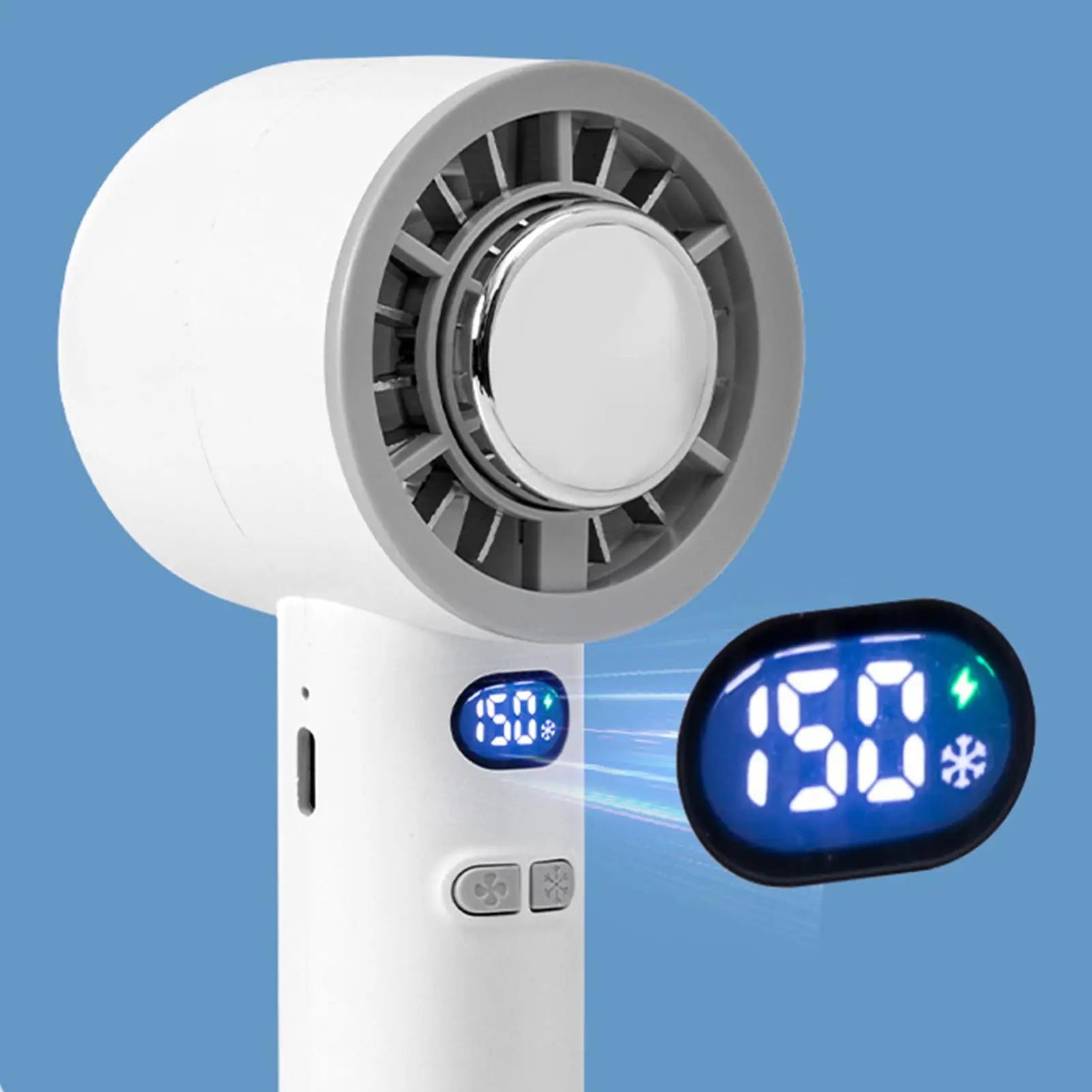 Handheld Fan Portable With LED Display Hand Fan Rechargeable For Women Men Students Travelers Gardeners Visitors Hikers Parks Peaceful Pleasures Health and Wellness