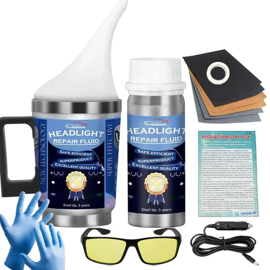 Car Headlights Renovation Polishing Kit Headlight Restoration Kit Workshop Automotive Care Tool 800ML Liquid Polymer Evaporator Peaceful Pleasures Health and Wellness