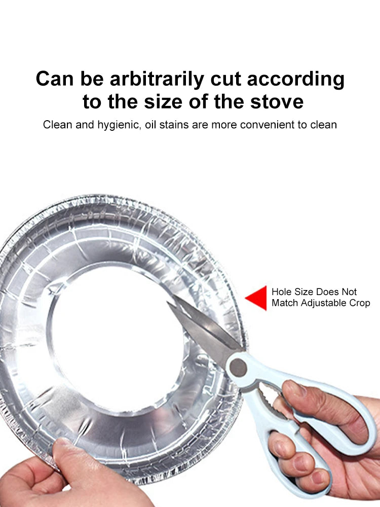 10Pcs Aluminum Foil Round Stove Burner Covers Reusable High-temperature Resistant Stove Top Protector for Clean Hygienic Kitchen Peaceful Pleasures Health and Wellness