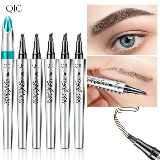 4 Points Eyebrow Pen 5 Colors Liquid Brow Pencil Dark Brown Microblading Eyebrow Pencil Waterproof Eyebrow Tattoo Pen Cosmetics Peaceful Pleasures Health and Wellness