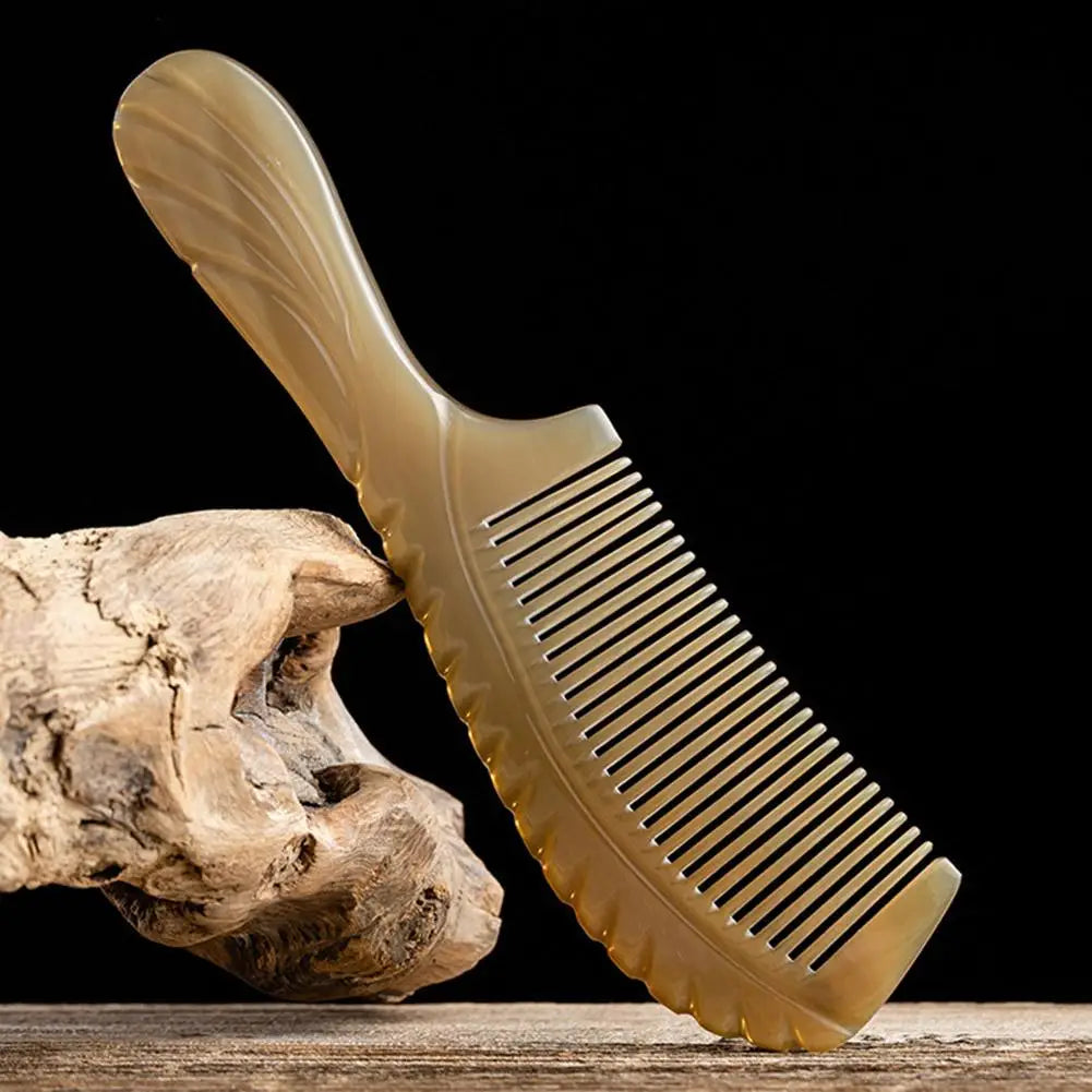Natural Ox Horn Comb – Anti-Static Scalp Massage Styling Tool
