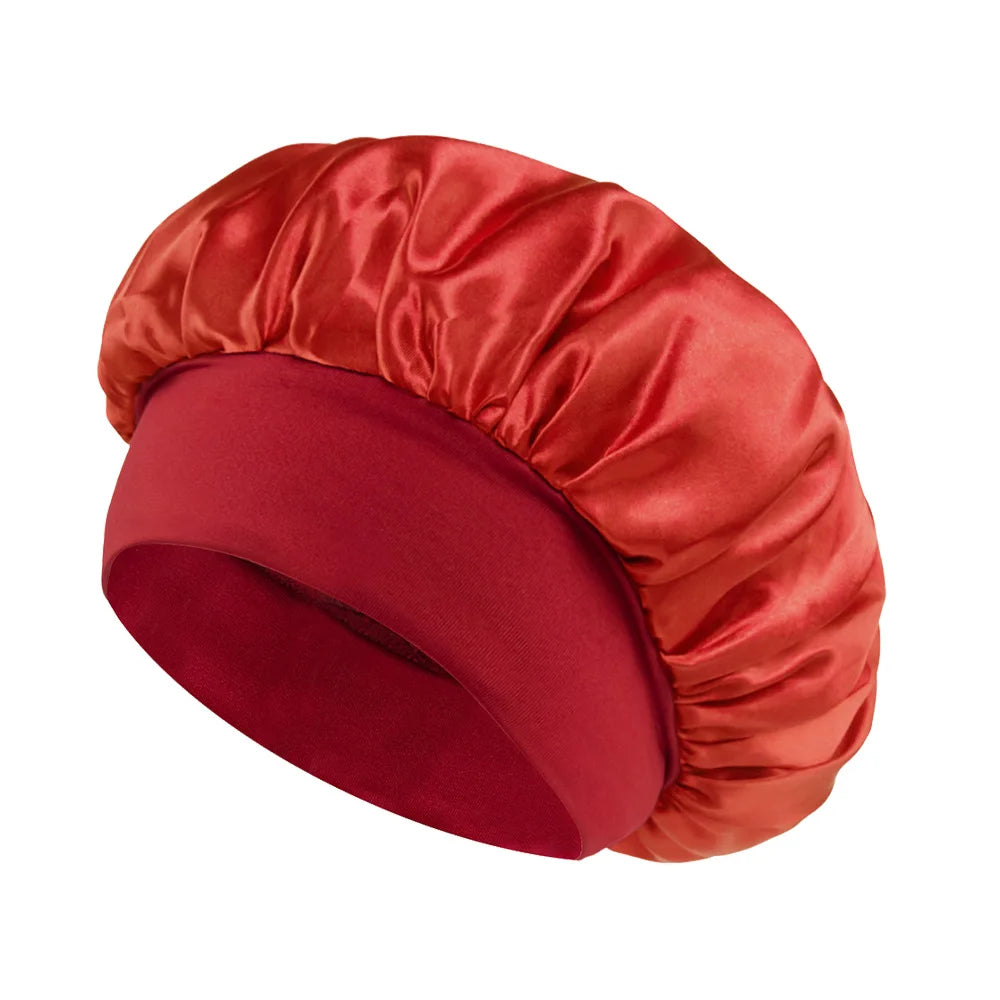 Kids Satin Sleep Cap – Elastic Turban Bonnet for Hair Care