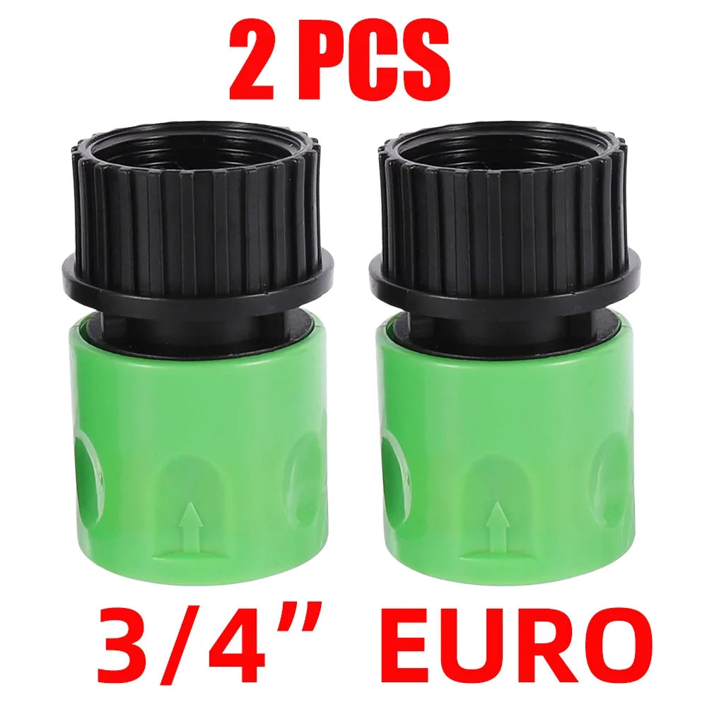 EURO USA 3/4 Inch Male Threaded Quick Connector Drip Irrigation Watering System Joint Nipple Tap Hose Adapter for Garden Tubing Peaceful Pleasures Health and Wellness I-2PCS-EURO