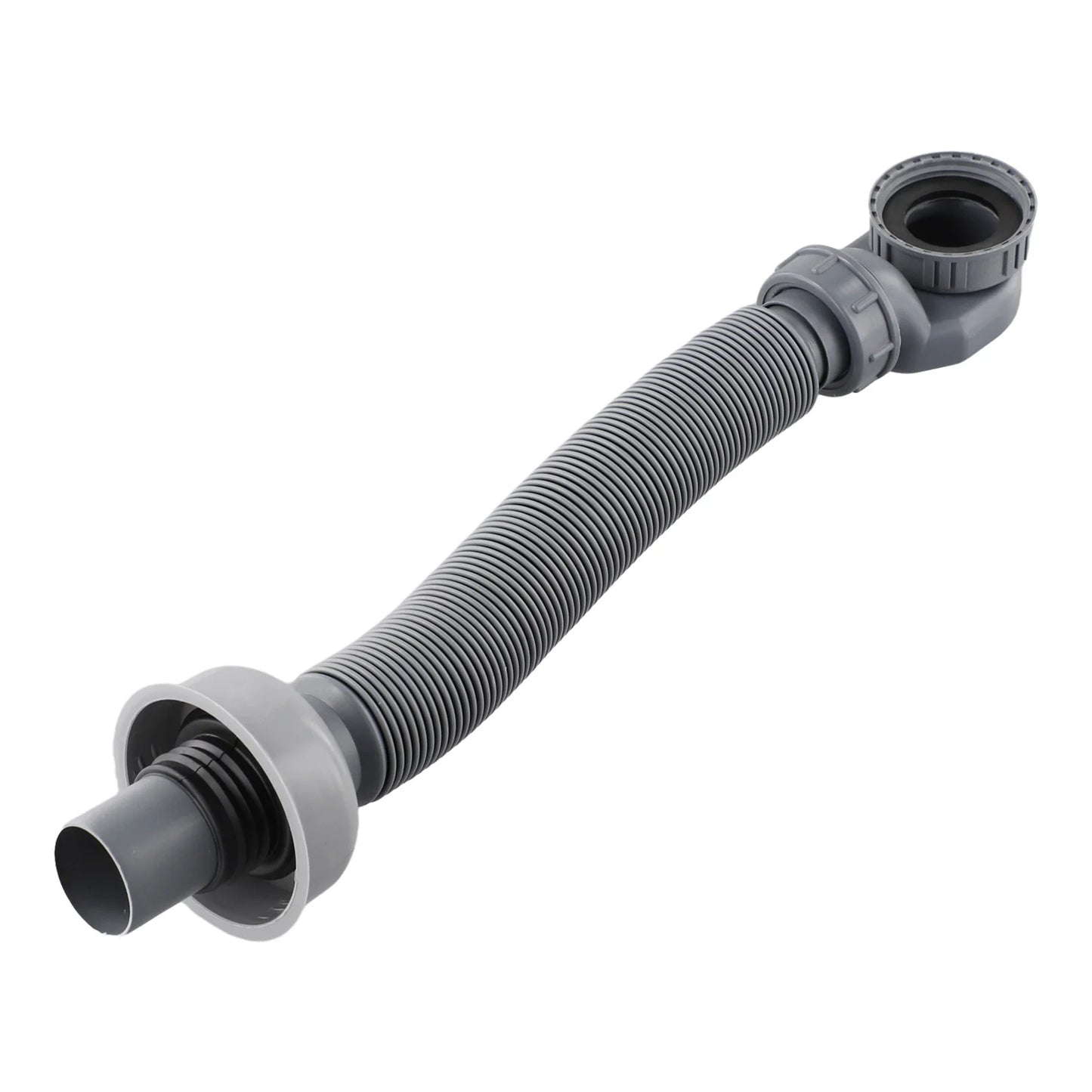 Low Profile Trap Flexible Bathtub Shower Drain Pipe Gray ABS Flat Tub