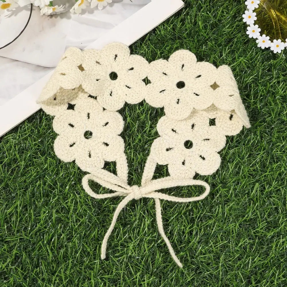 Crochet Flower Headband | Boho Floral Knit Hair Band for Women Crochet Hair Headband Peaceful Pleasures Health and Wellness