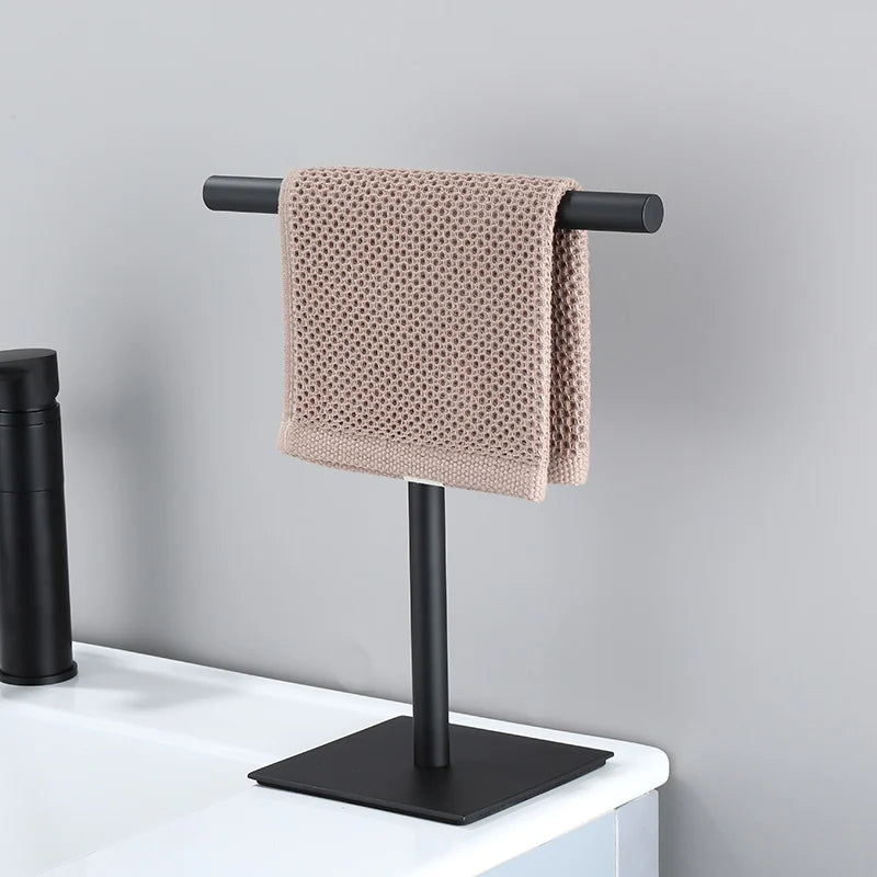 Free-Standing Hand Towel Holder – Black 304 Stainless Steel