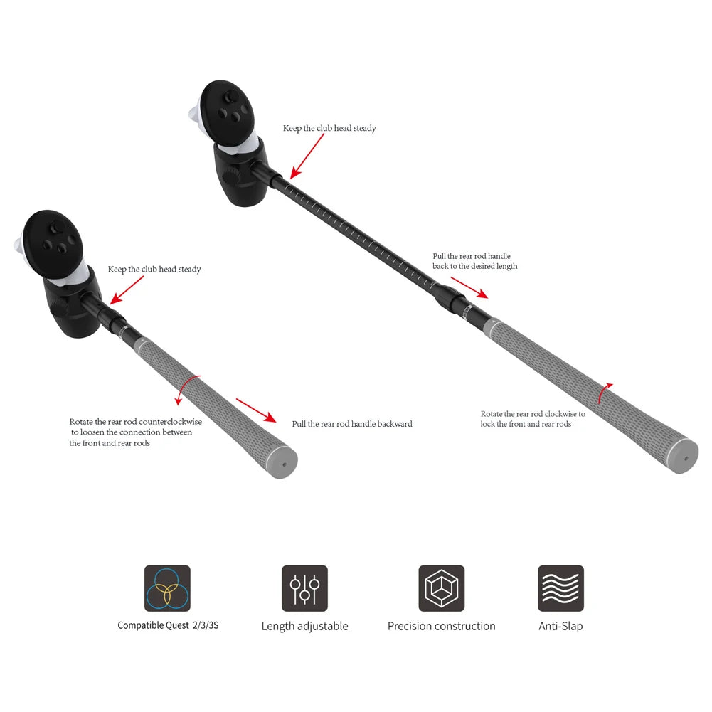 VR Golf Club Attachment & Grip for Meta Quest 3/3S/2 | VODOOL