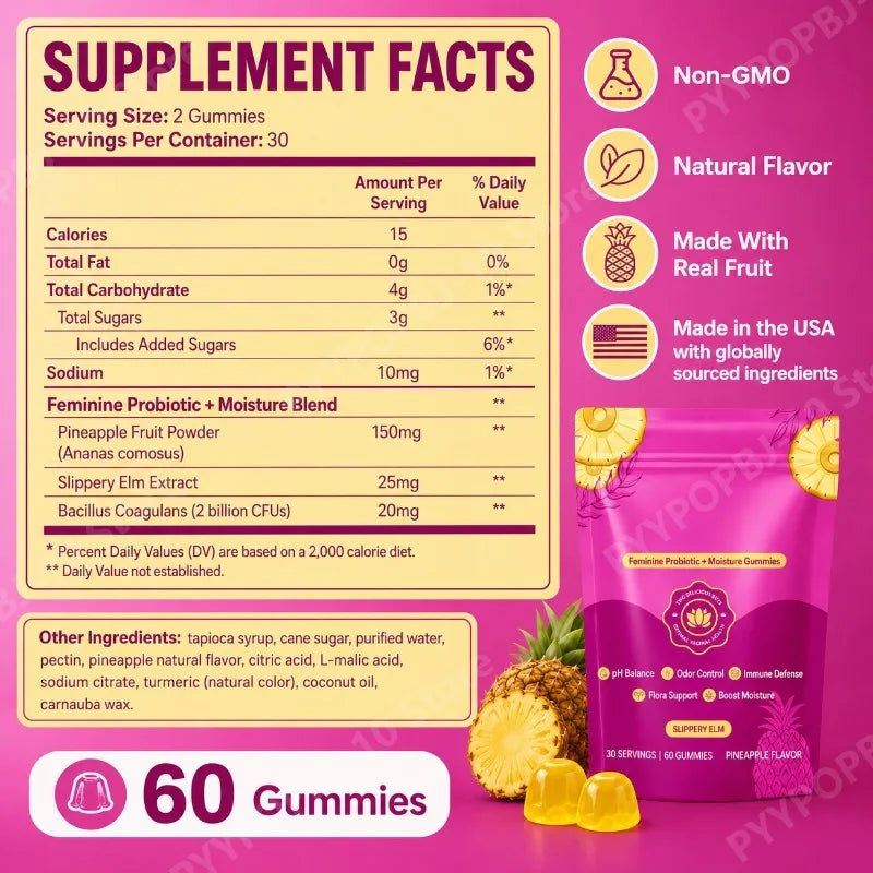 Feminine Probiotic Gummies 2B CFUs Bacillus Coagulans | 60 Count