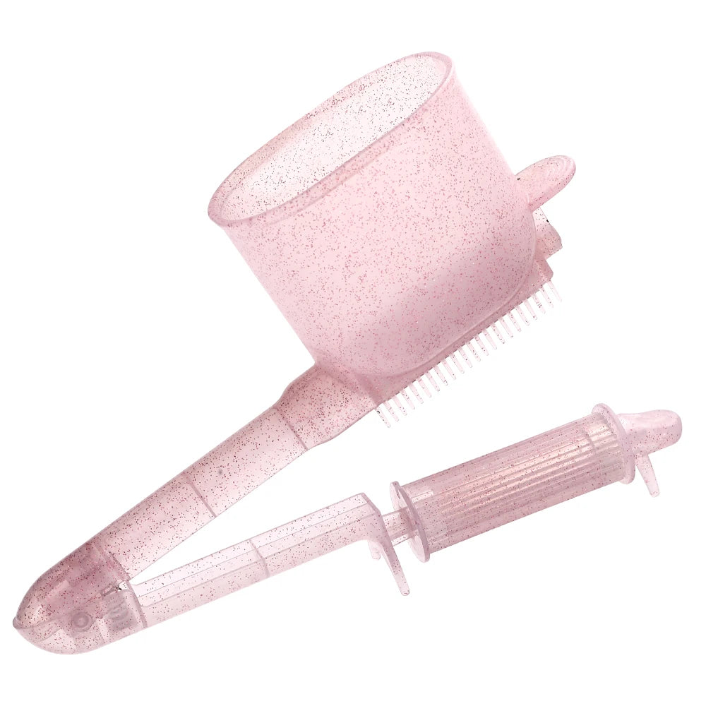 Hair Brush Hairdressing Hair Dye Comb Can Hold Hair Dye Cream Barber Tinting Highlighting Easy Use Practical Hair Styling Tools Peaceful Pleasures Health and Wellness pink