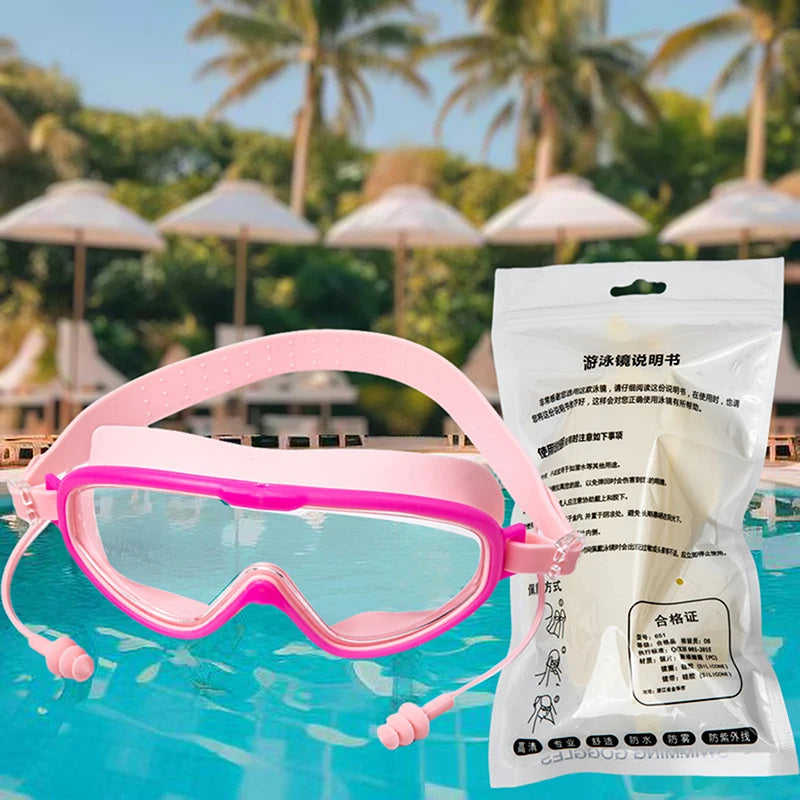 Anti-Fog HD Swimming Goggles for Adults & Kids – Large Frame