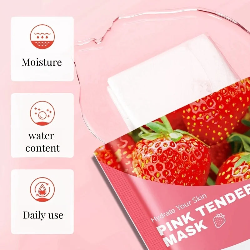 Strawberry Moisturizing Facial Mask – 9 Pc Nourishing Set