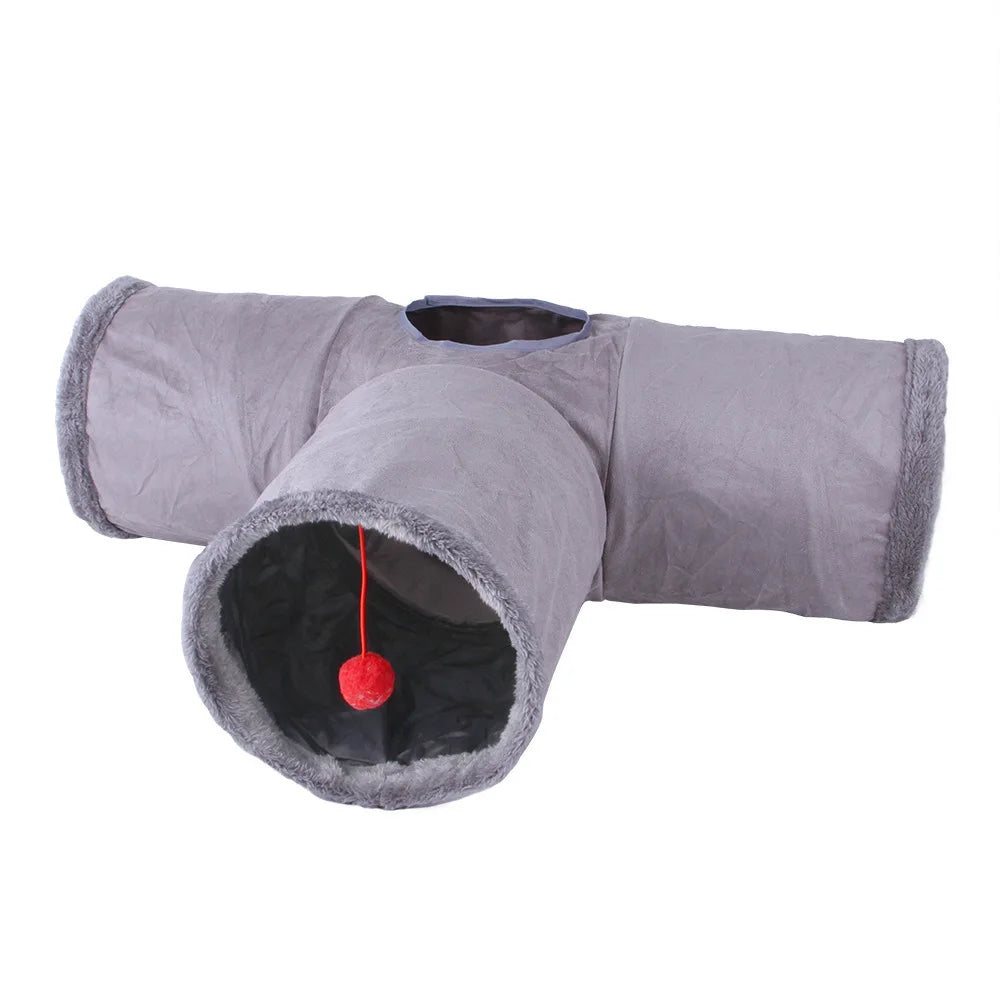 Cat Tunnel Tube Kitty Bored Pet Toys Peek Hole Toy