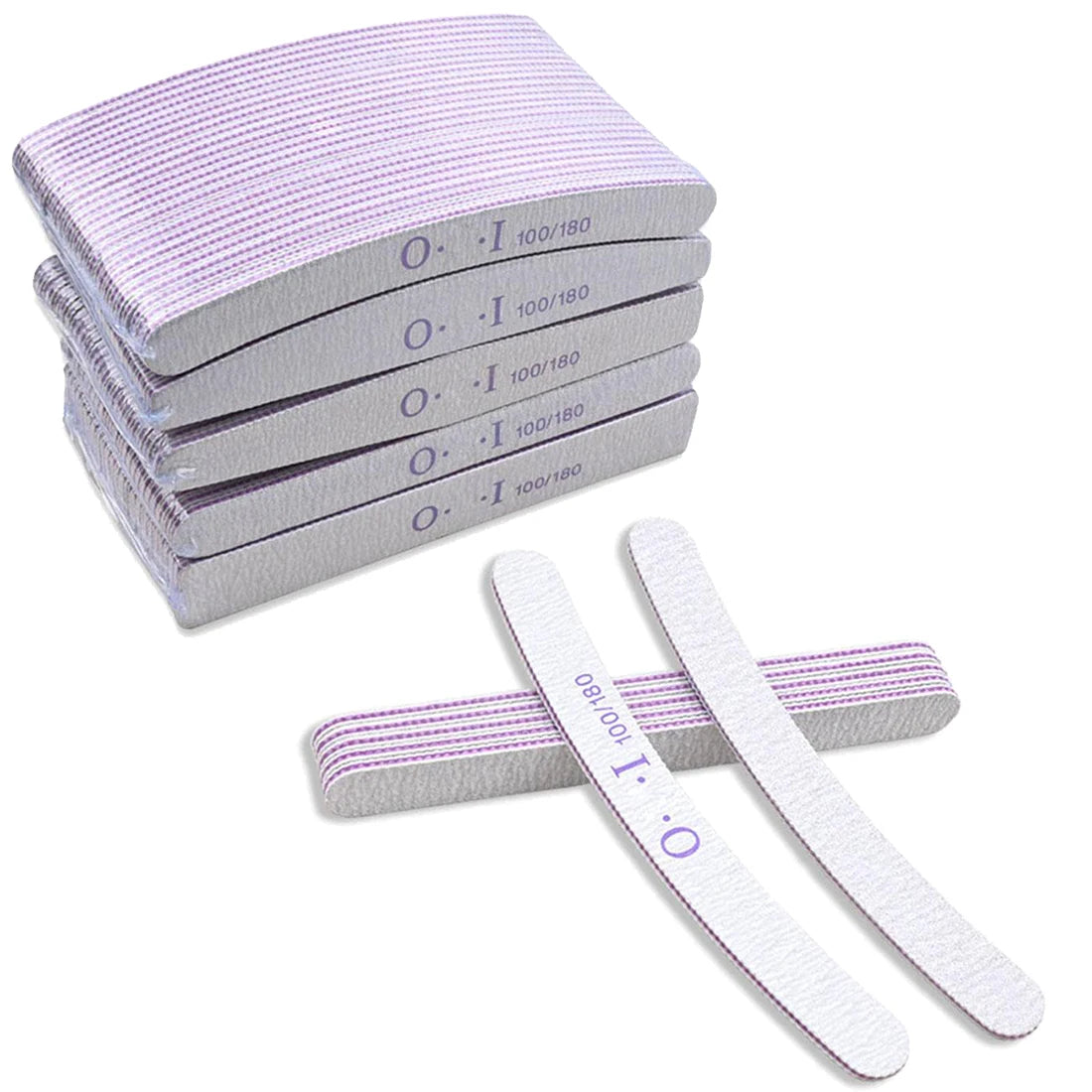 10PCS Nail Files 100/180, Professional Nail File and Buffers, Reusable Double-Sided Emery Board for Nail Manicure Kit for Women Peaceful Pleasures Health and Wellness