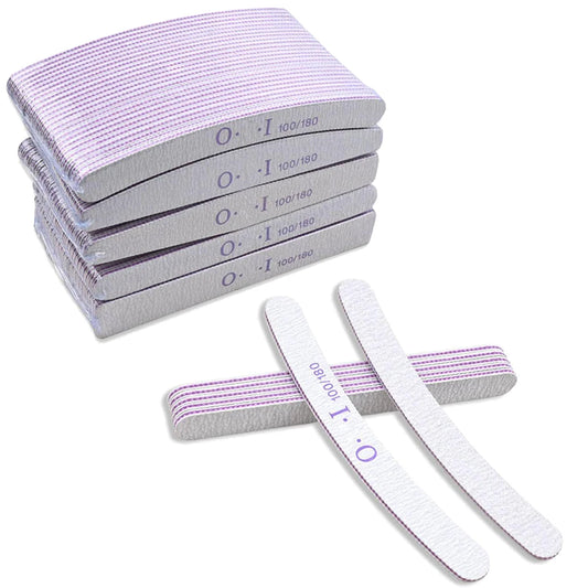 10PCS Professional Nail Files 100/180 Grit | Manicure Kit Peaceful Pleasures Health and Wellness
