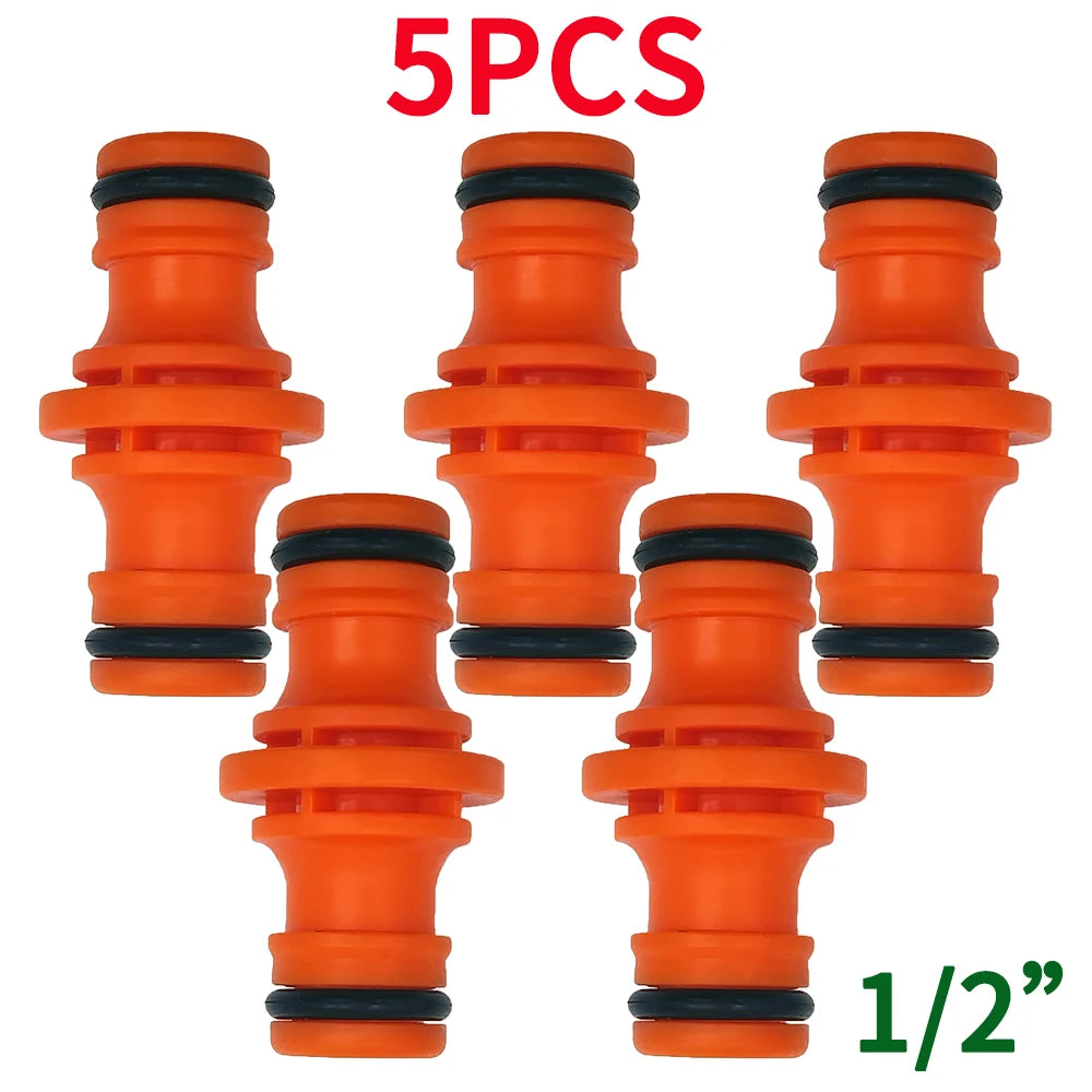 5Pcs 1/2'' Garden Hose Tubing Fitting Pipe Joiner Repair Connector Coupling Quick Drip Irrigation Watering System for Greenhous Peaceful Pleasures Health and Wellness 5Pcs