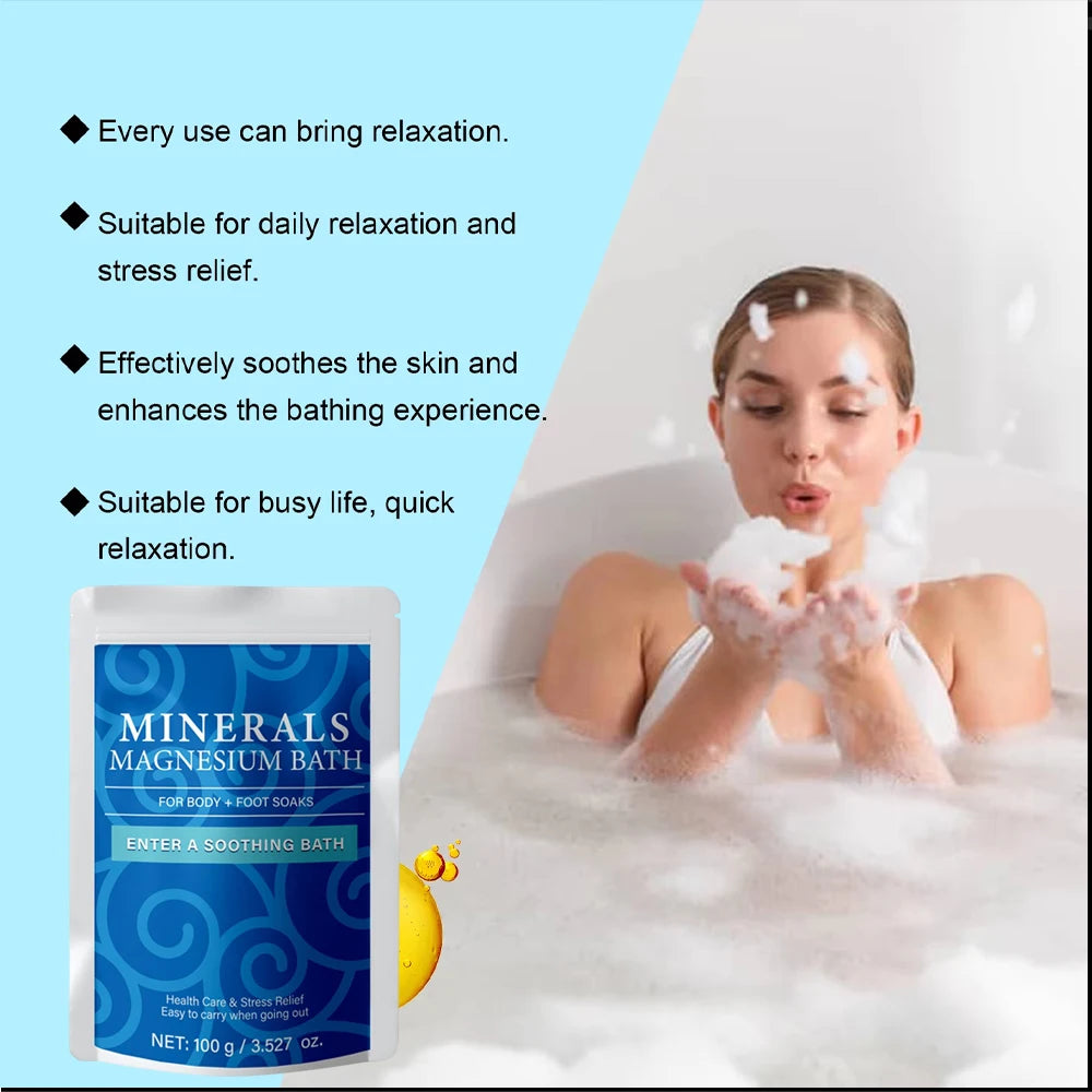 Magnesium Bath for Deeper Relaxation & Comfort, Organic Bath Salts for Unisex, Soothing Mineral Soak,Relieve Fatigue,100g Peaceful Pleasures Health and Wellness