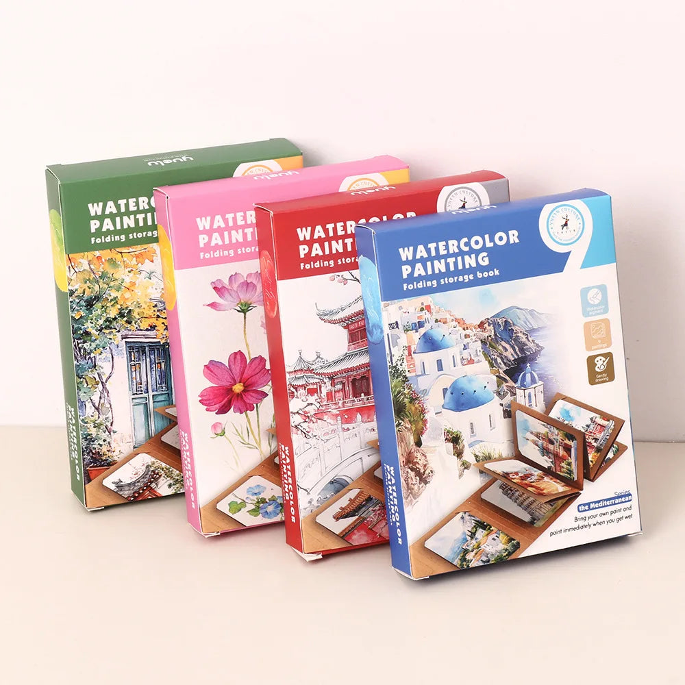 Professional Watercolor Painting 12 Colors Palette Kraft Paper Pad