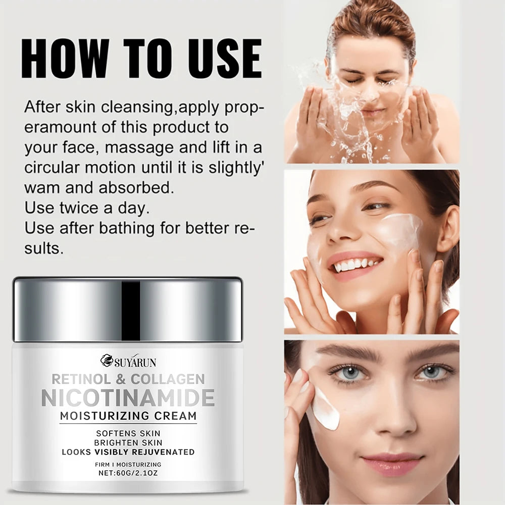 SUYARUN Retinol Collagen Anti-Aging Face Cream - Wrinkle Reduction & Firming Moisturizer with Hyaluronic Acid. Peaceful Pleasures Health and Wellness