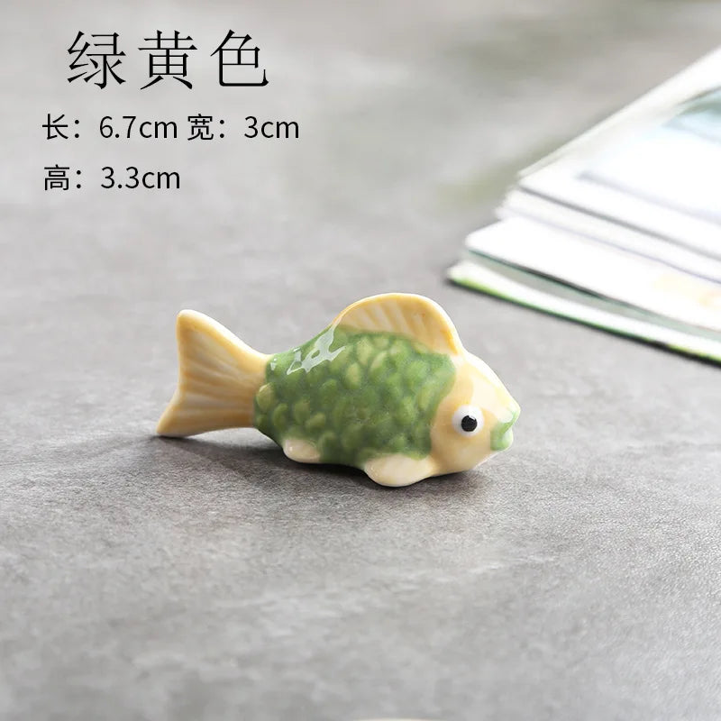 Cute Fish Ceramic Chopstick Rest | Utensil Holder & Table Decor