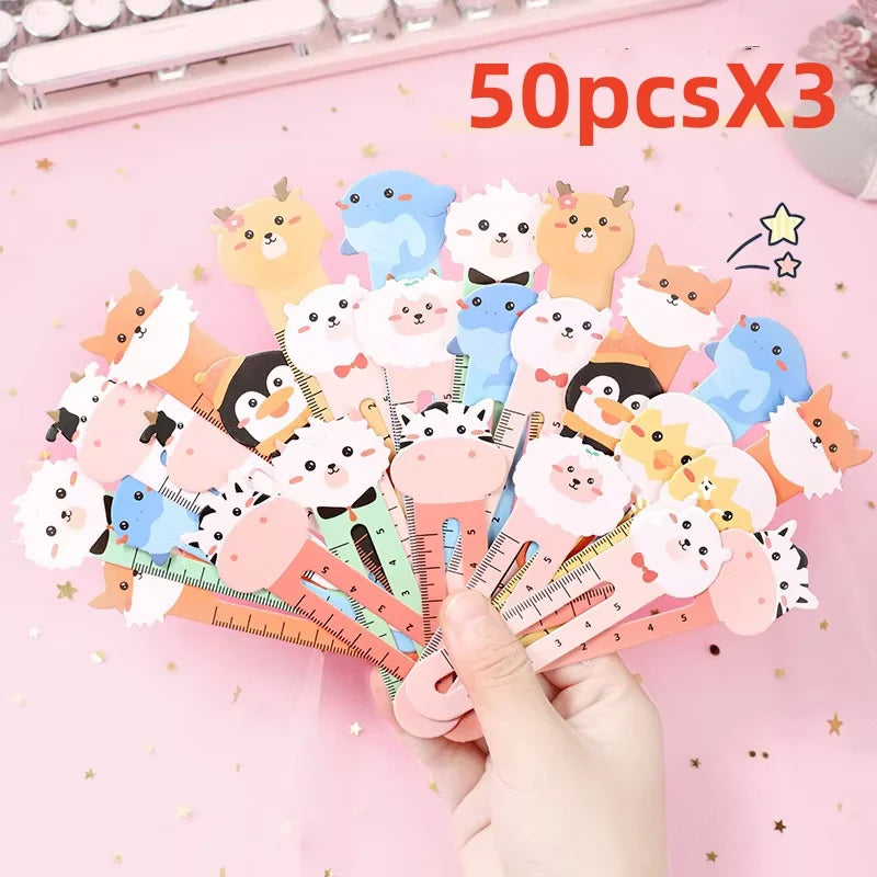 Cartoon Cute Animal Paper Bookmarks Card Suit Mini Ruler Markers Clip