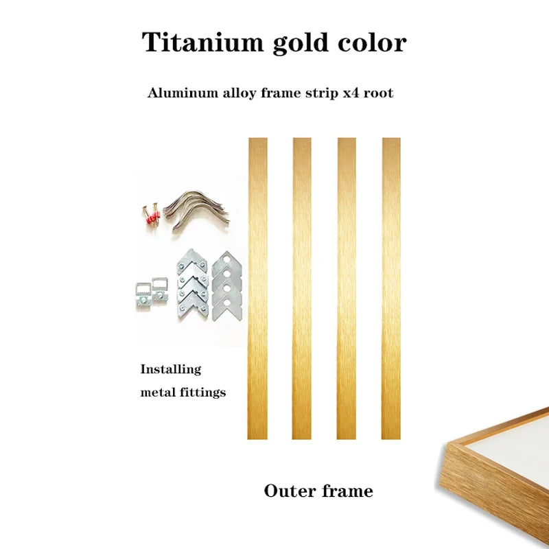 DIY Aluminum Canvas Picture Frame,Frame, Home Decor Art, Small Size Peaceful Pleasures Health and Wellness Titanium Gold 30x50cm China Mainland