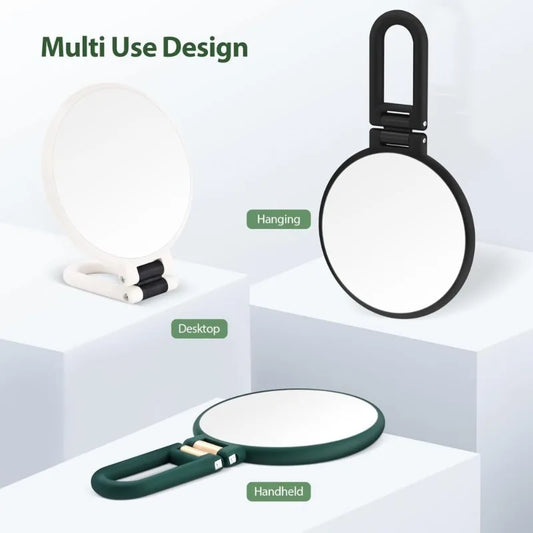 Beauty Hand Mirror, 30X Magnifying Mirror on Stand, Double Sided Magnifying Mirror with 30X/1X Magnification, 360°Adjustable Han Peaceful Pleasures Health and Wellness Black-15X