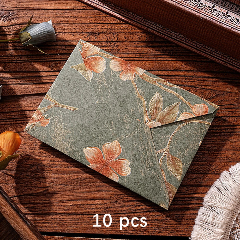 Retro Brocade Envelopes Chinese Letter Writing Package Wedding Party