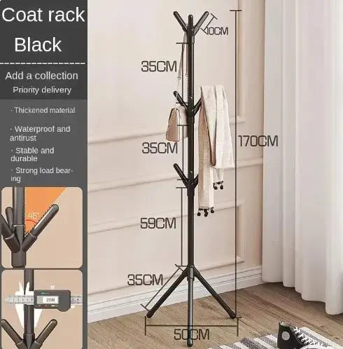 Easy To Assemble Floor Standing Irregular Hangers, Office Wrought Iron Hangers, Bedroom Vertical Hangers, Creative Lobby Hangers Peaceful Pleasures Health and Wellness black