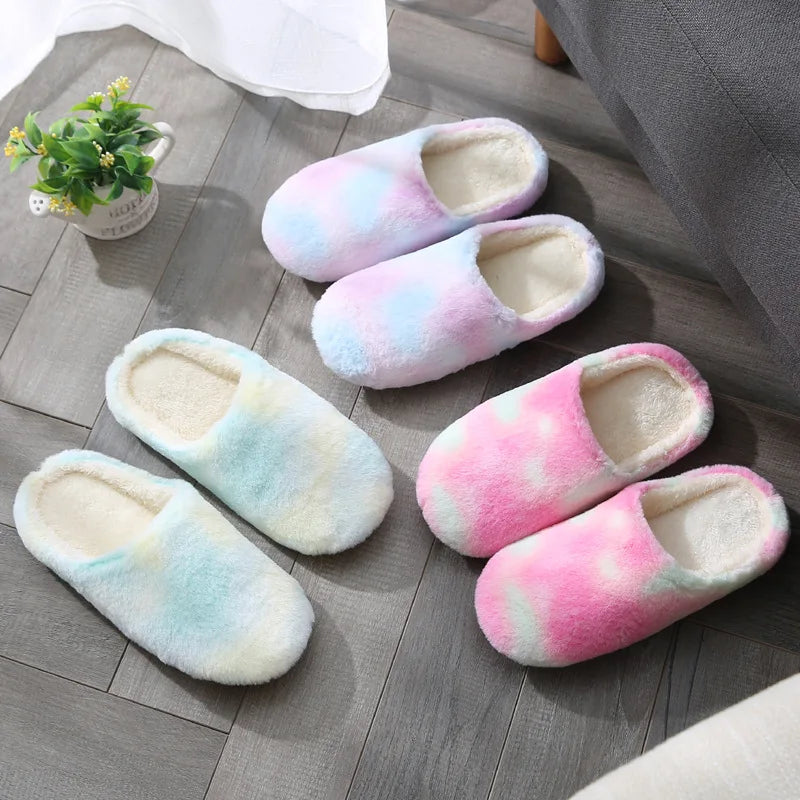 Women's Tie-Dye Indoor Slippers | Non-Slip Soft Cotton Warm