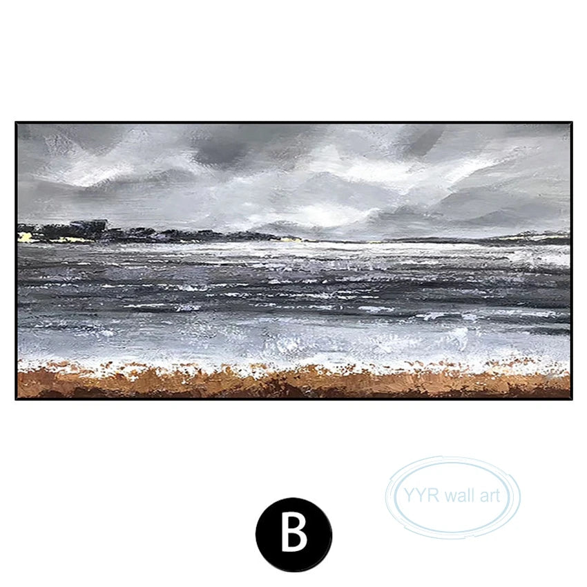 Nordic Abstract Hand-Painted Canvas Wall Art | Frameless Oil Canvas Wall Painting Peaceful Pleasures Health and Wellness No frame 1 120cmx240cm