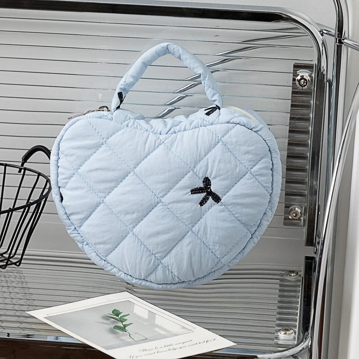 2026 New Large Capacity Floral Makeup Bag with Heart Pattern, Home Pastel Travel Cosmetic Organizer with Handles for Women Gift Peaceful Pleasures Health and Wellness E