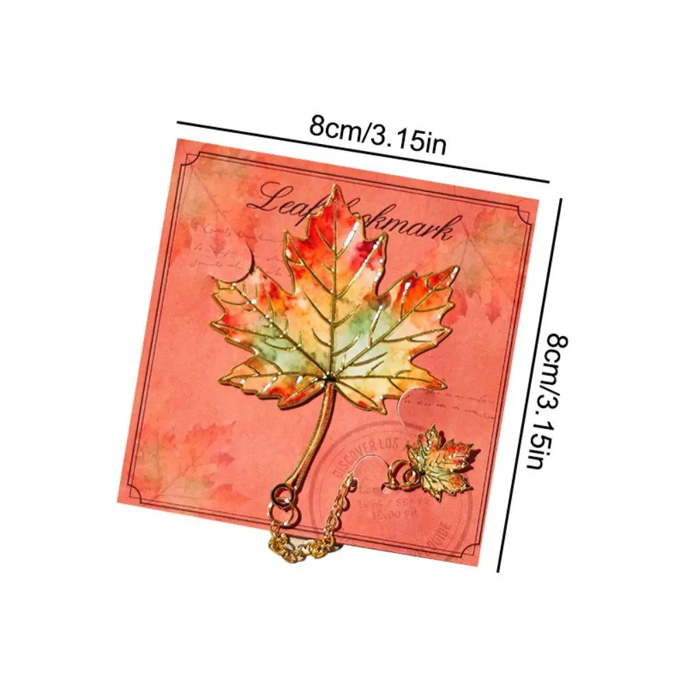 Creative Gift Gilt-Edged Metal Bookmark Pendant Design Exquisite Craft Leaf Bookmark Reading Bookmark School Supplies Peaceful Pleasures Health and Wellness