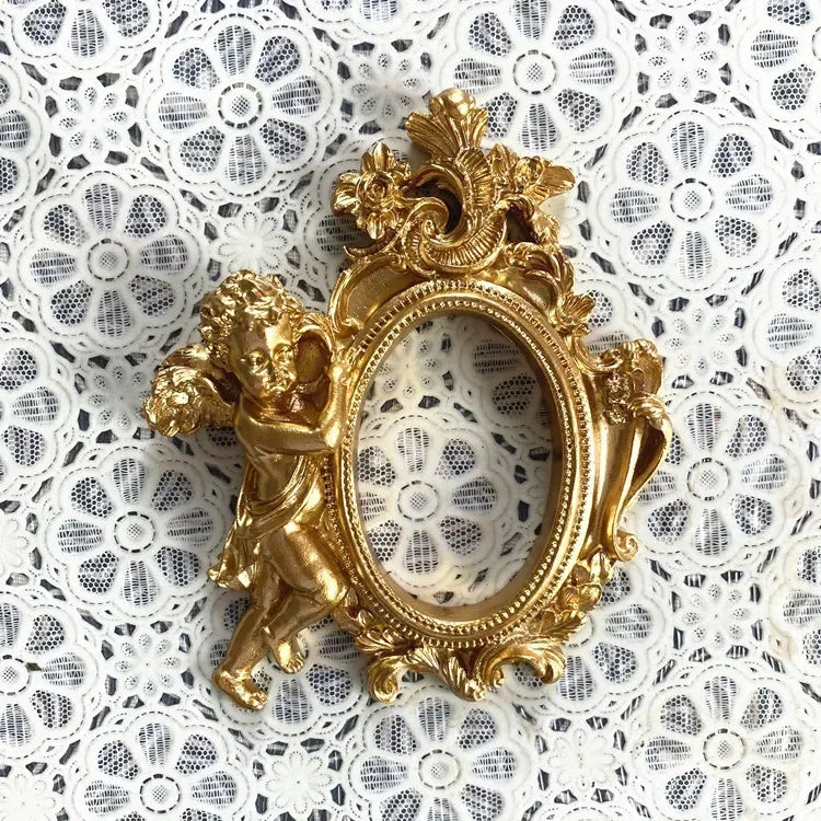 1PC Retro Photo Frame Gold Picture Frame Home Decor Photography Props Wedding Pictures Frames Gifts Desk Decoration Ornament Peaceful Pleasures Health and Wellness type1