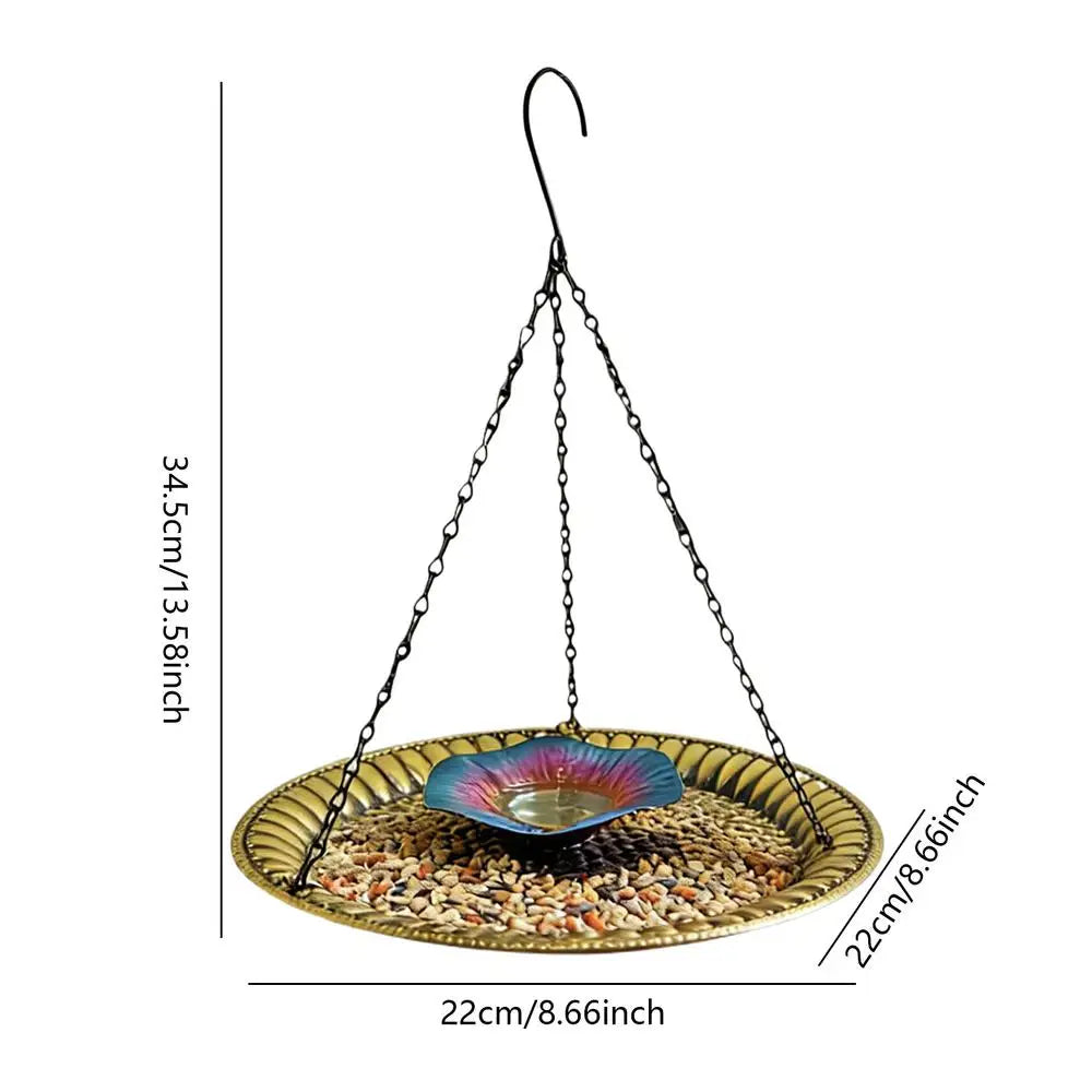 Decorative Metal Bird Bath Water Bowl for Garden & Patio