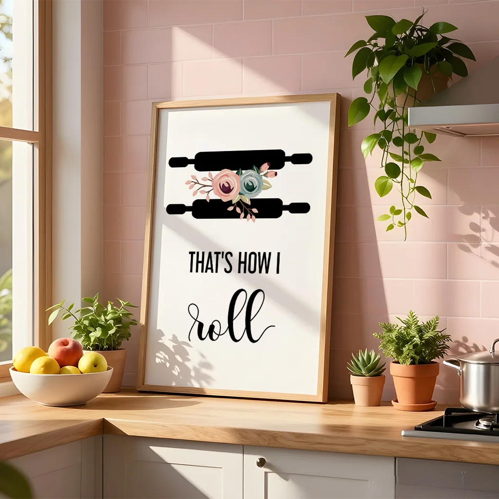 Kitchen Inspirational Wall Art, Cooking Quotes Canvas Painting, Minimalist black white Line Poster Print for Dining Room Décor Peaceful Pleasures Health and Wellness